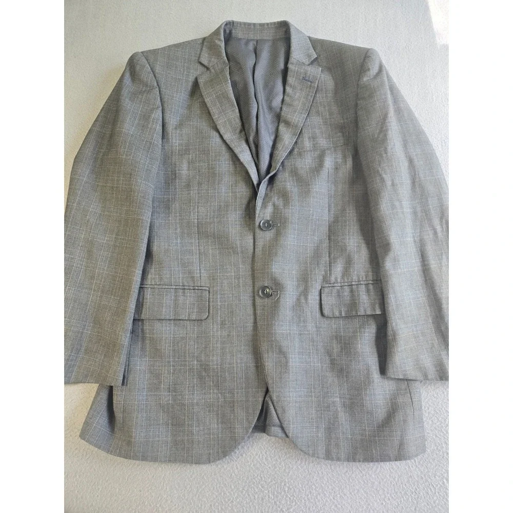 Bocaccio Uomo Blazer Mens 38S Grey Plaid Two Button Sport Coat Tailored Fit